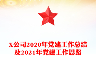 X公司2020年党建工作总结及2021年党建工作思路