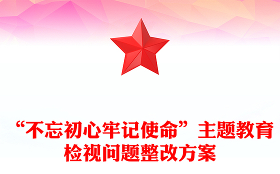 “不忘初心牢记使命”主题教育检视问题整改方案