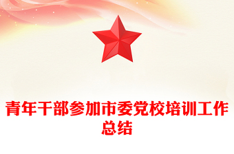 青年干部参加市委党校培训工作总结