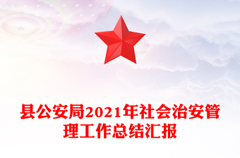 县公安局2021年社会治安管理工作总结汇报