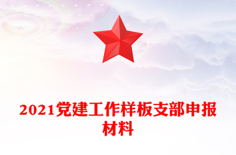 2021党建工作样板支部申报材料