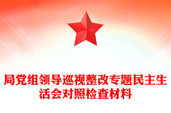 局党组领导巡视整改专题民主生活会对照检查材料