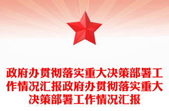 政府办贯彻落实重大决策部署工作情况汇报政府办贯彻落实重大决策部署工作情况汇报