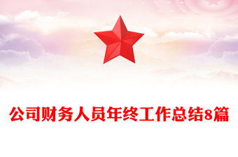 公司财务人员年终工作总结8篇