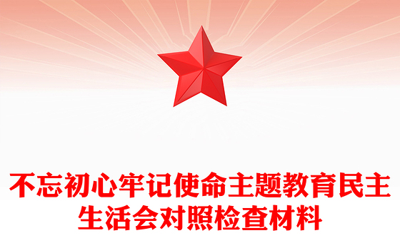 不忘初心牢记使命主题教育民主生活会对照检查材料