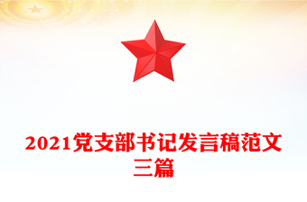 2021党支部书记发言稿范文三篇