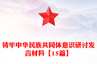 铸牢中华民族共同体意识研讨发言材料【15篇】