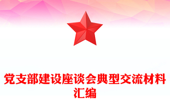 党支部建设座谈会典型交流材料汇编