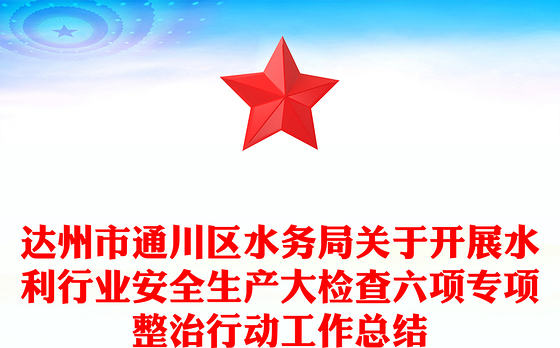 达州市通川区水务局关于开展水利行业安全生产大检查六项专项整治行动工作总结