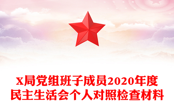 X局党组班子成员2020年度民主生活会个人对照检查材料