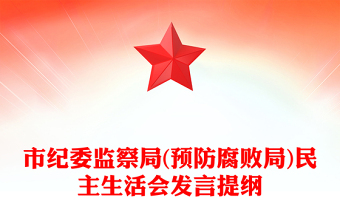 市纪委监察局(预防腐败局)民主生活会发言提纲