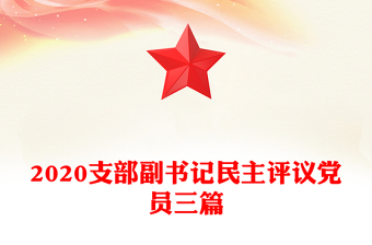 2020支部副书记民主评议党员三篇