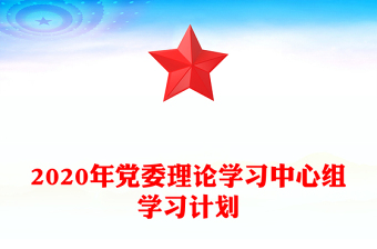 2020年党委理论学习中心组学习计划