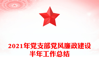 2021年党支部党风廉政建设半年工作总结