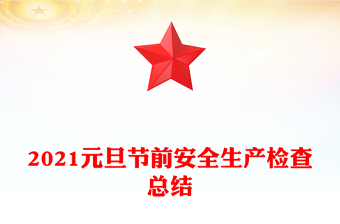 2021元旦节前安全生产检查总结