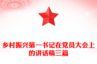 乡村振兴第一书记在党员大会上的讲话稿三篇