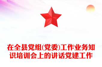 在全县党组(党委)工作业务知识培训会上的讲话党建工作