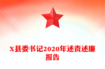 X县委书记2020年述责述廉报告