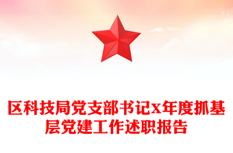区科技局党支部书记X年度抓基层党建工作述职报告