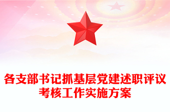 各支部书记抓基层党建述职评议考核工作实施方案