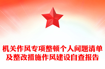 机关作风专项整顿个人问题清单及整改措施作风建设自查报告