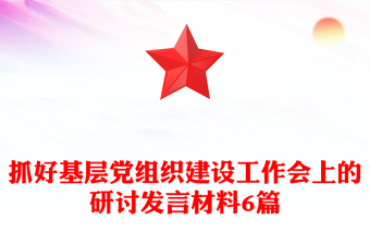 抓好基层党组织建设工作会上的研讨发言材料6篇