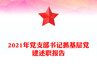 2021年党支部书记抓基层党建述职报告