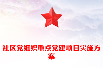 社区党组织重点党建项目实施方案