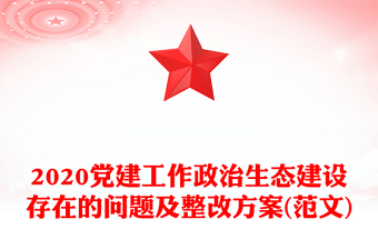 2020党建工作政治生态建设存在的问题及整改方案(范文)