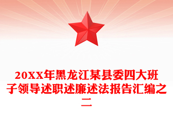 20XX年黑龙江某县委四大班子领导述职述廉述法报告汇编之二
