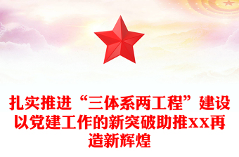 扎实推进“三体系两工程”建设以党建工作的新突破助推XX再造新辉煌