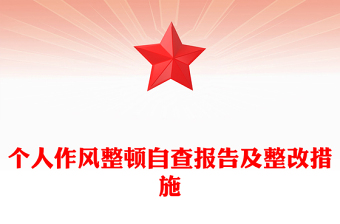 个人作风整顿自查报告及整改措施