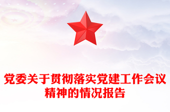 党委关于贯彻落实党建工作会议精神的情况报告