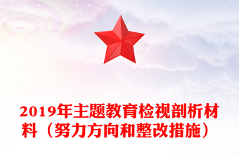 2019年主题教育检视剖析材料（努力方向和整改措施）