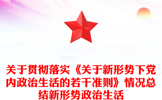 关于贯彻落实《关于新形势下党内政治生活的若干准则》情况总结新形势政治生活