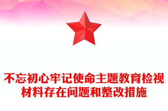 不忘初心牢记使命主题教育检视材料存在问题和整改措施