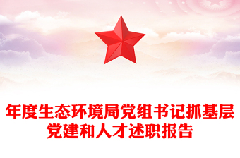 年度生态环境局党组书记抓基层党建和人才述职报告