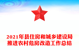2021年县住房和城乡建设局推进农村危房改造工作总结
