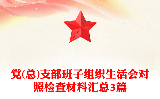 党(总)支部班子组织生活会对照检查材料汇总3篇