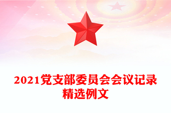 2021党支部委员会会议记录精选例文