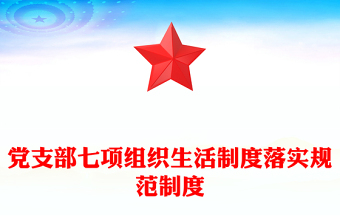 党支部七项组织生活制度落实规范制度