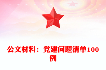 公文材料：党建问题清单100例