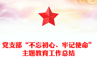 党支部“不忘初心、牢记使命”主题教育工作总结