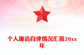 个人廉洁自律情况汇报20xx年