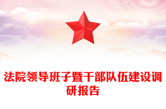 法院领导班子暨干部队伍建设调研报告