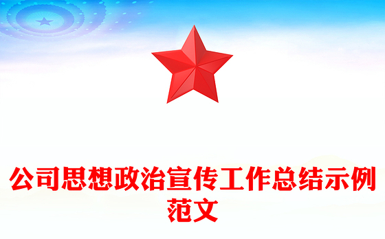 公司思想政治宣传工作总结示例范文