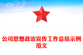 公司思想政治宣传工作总结示例范文