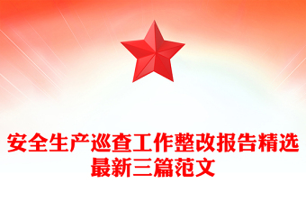 安全生产巡查工作整改报告精选最新三篇范文