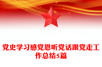 党史学习感党恩听党话跟党走工作总结5篇