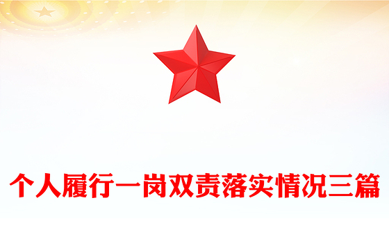 个人履行一岗双责落实情况三篇